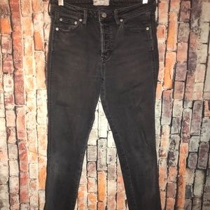 Free People Dark Gray Skinny Leg Denim Jeans